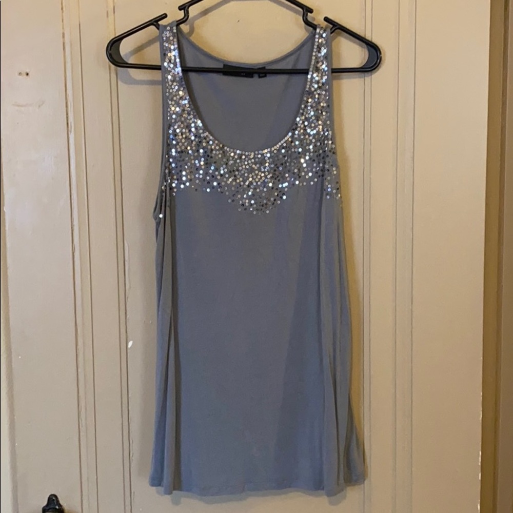 Grey and Silver Sequin Tank